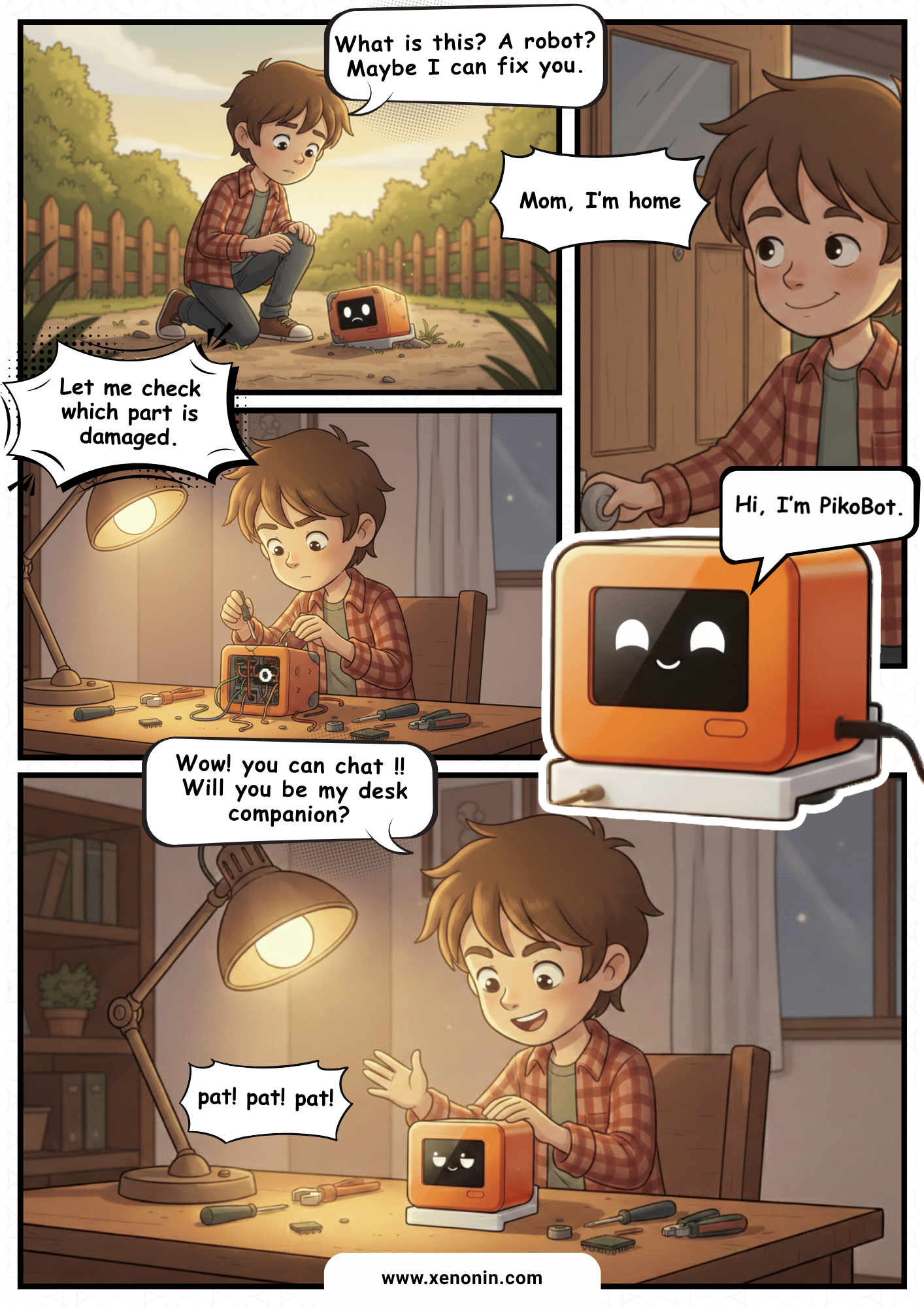 PikoBot journey chapter panel